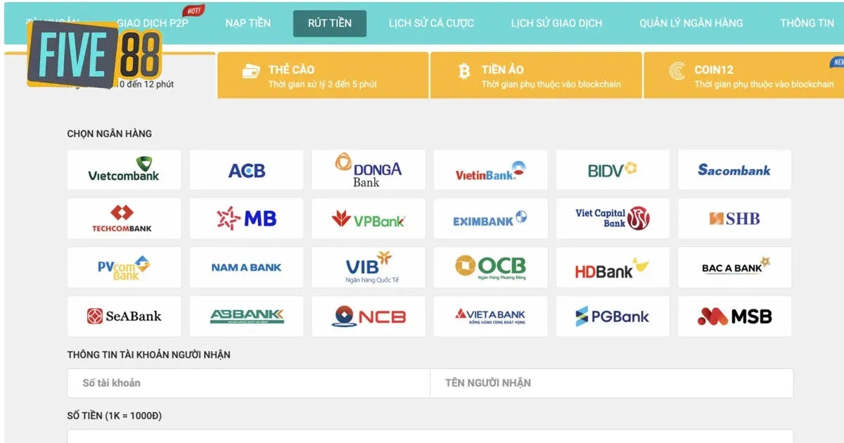 Một số lưu ý cho người chơi khi rút tiền Five88