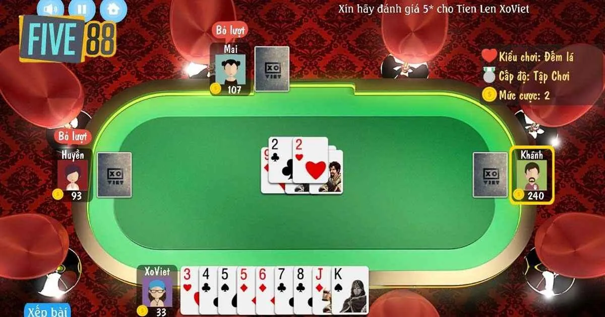 Cách Chơi Game Bài Tiến Lên Five88 Đơn Giản Cho Người Mới