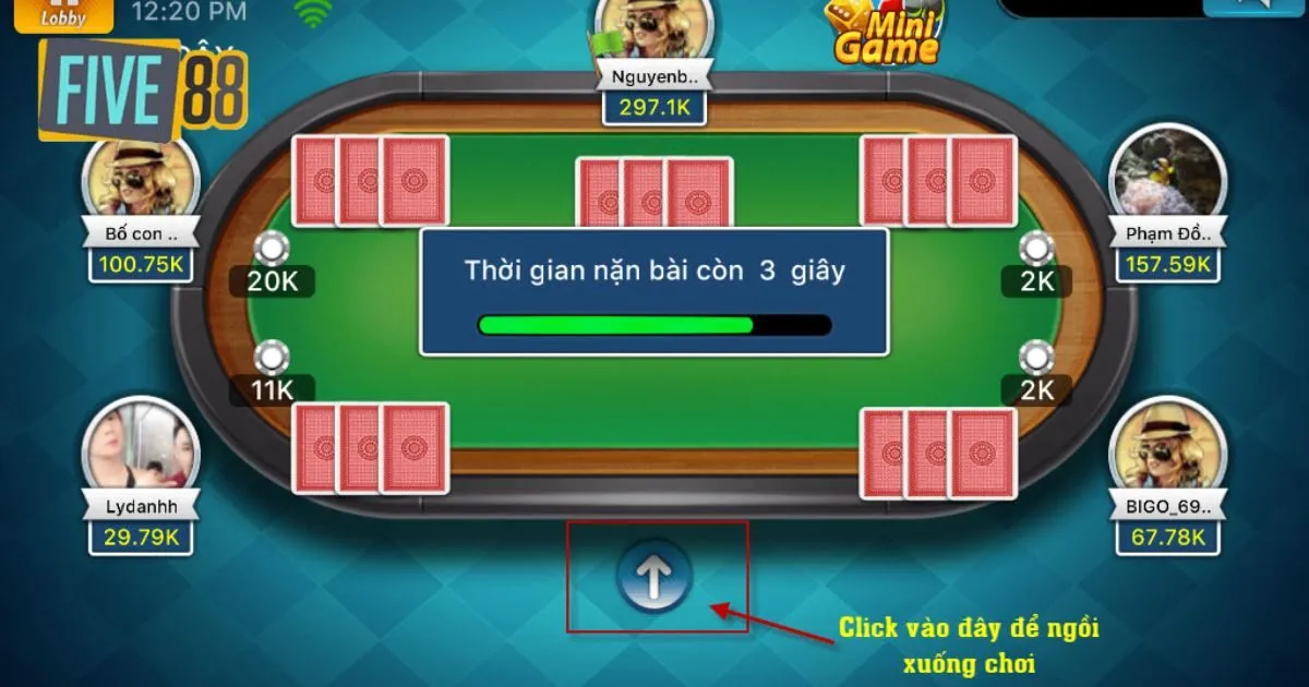 Các bước tham gia game bài 3 cây Five88